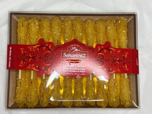 Saffron Crystal Rock Candy Sticks